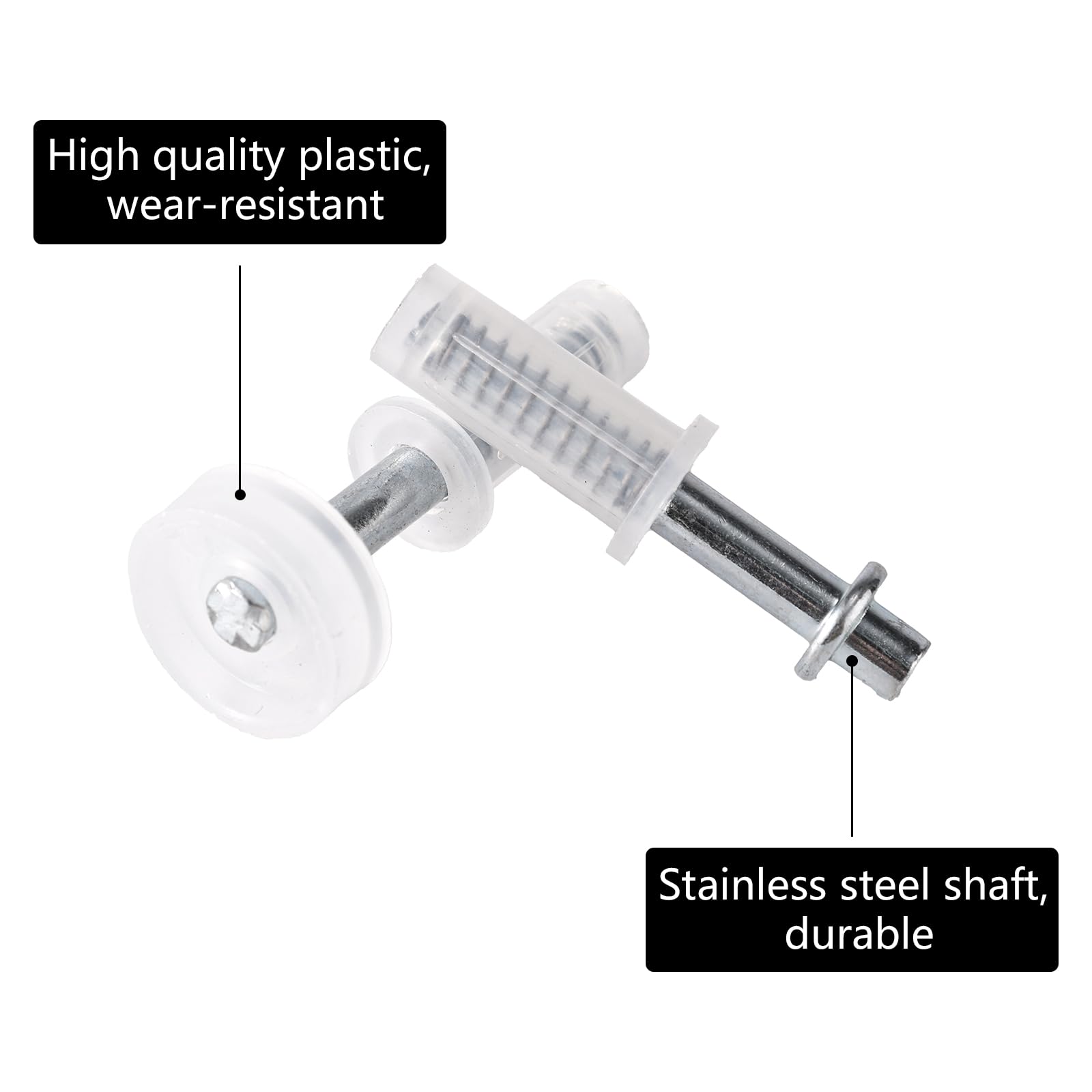 8 Pcs Bi-Fold Door Top Roller Guide Wheel and Top Pivot, Spring Loaded Bifold Closet Door Pivot Pin Folding Closet Repair Kit for Barn & Sliding & Cabinet Repair - Image 4
