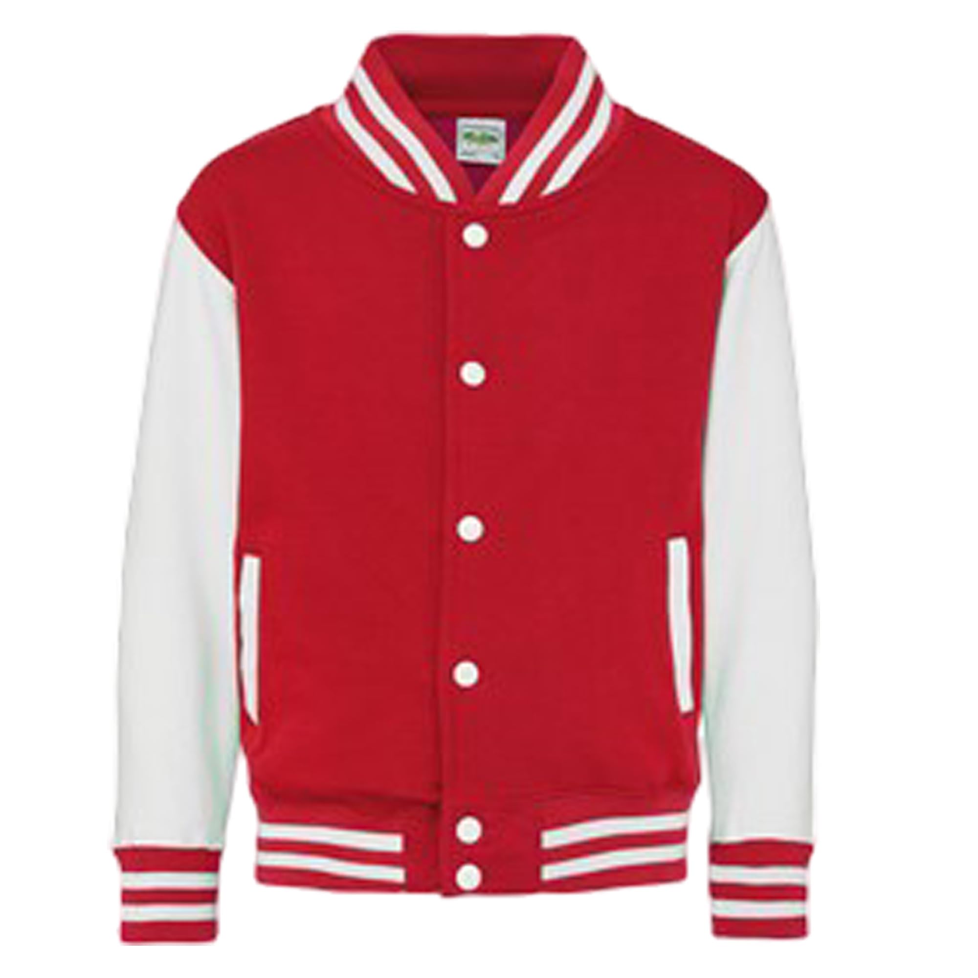 Edward Sinclair Unisex Kids Red & White Sleeves | Kids American Style Letterman Varsity/College/Bomber/Baseball | Plain Jacket (Uk, Age, 9 Years, 11 Years, Regular, )