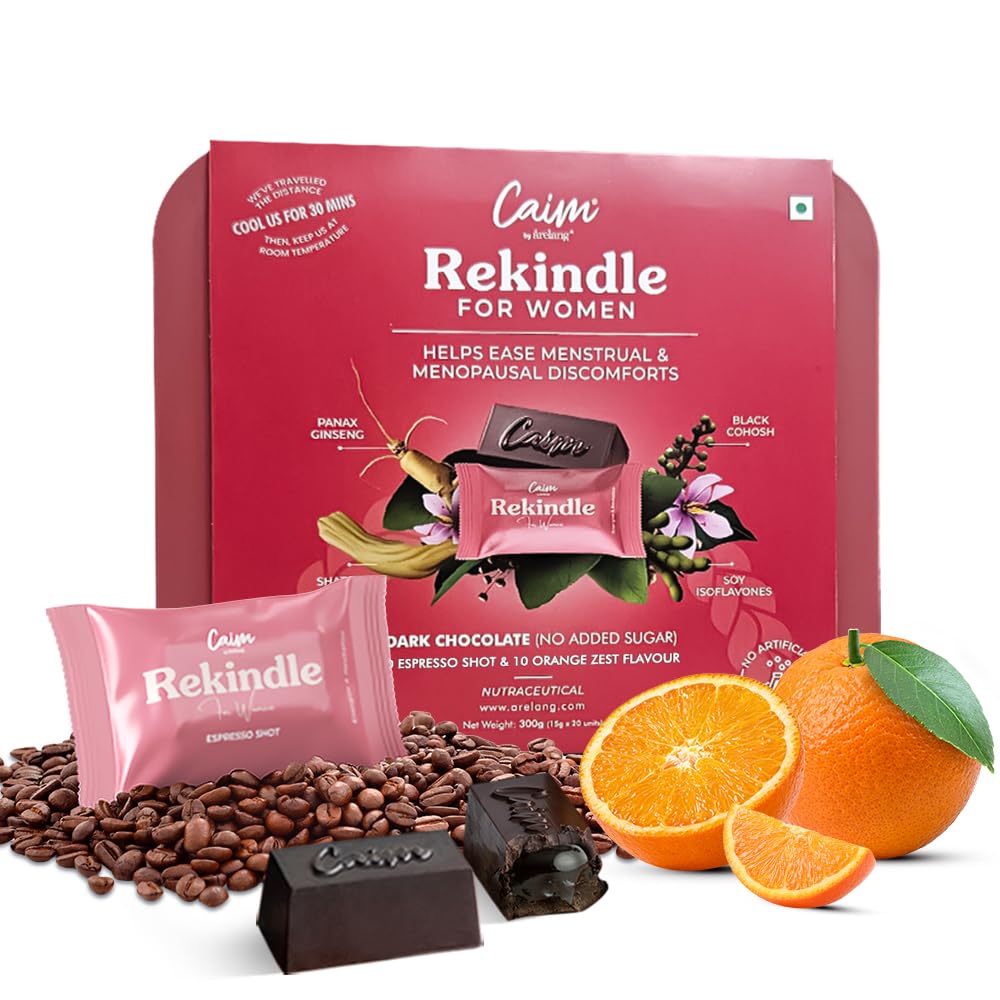 Caim by arelang - Rekindle for Women | Delicious PMS, PCOS, Supplements For Hormonal Balance | Eases Menstrual Cramps | Effective in Postpartum, Menopause Symptoms | Regulates Cycles | Mix Pack ( Orange + Espresso) | 1 x 20 pieces (300g)-image-40