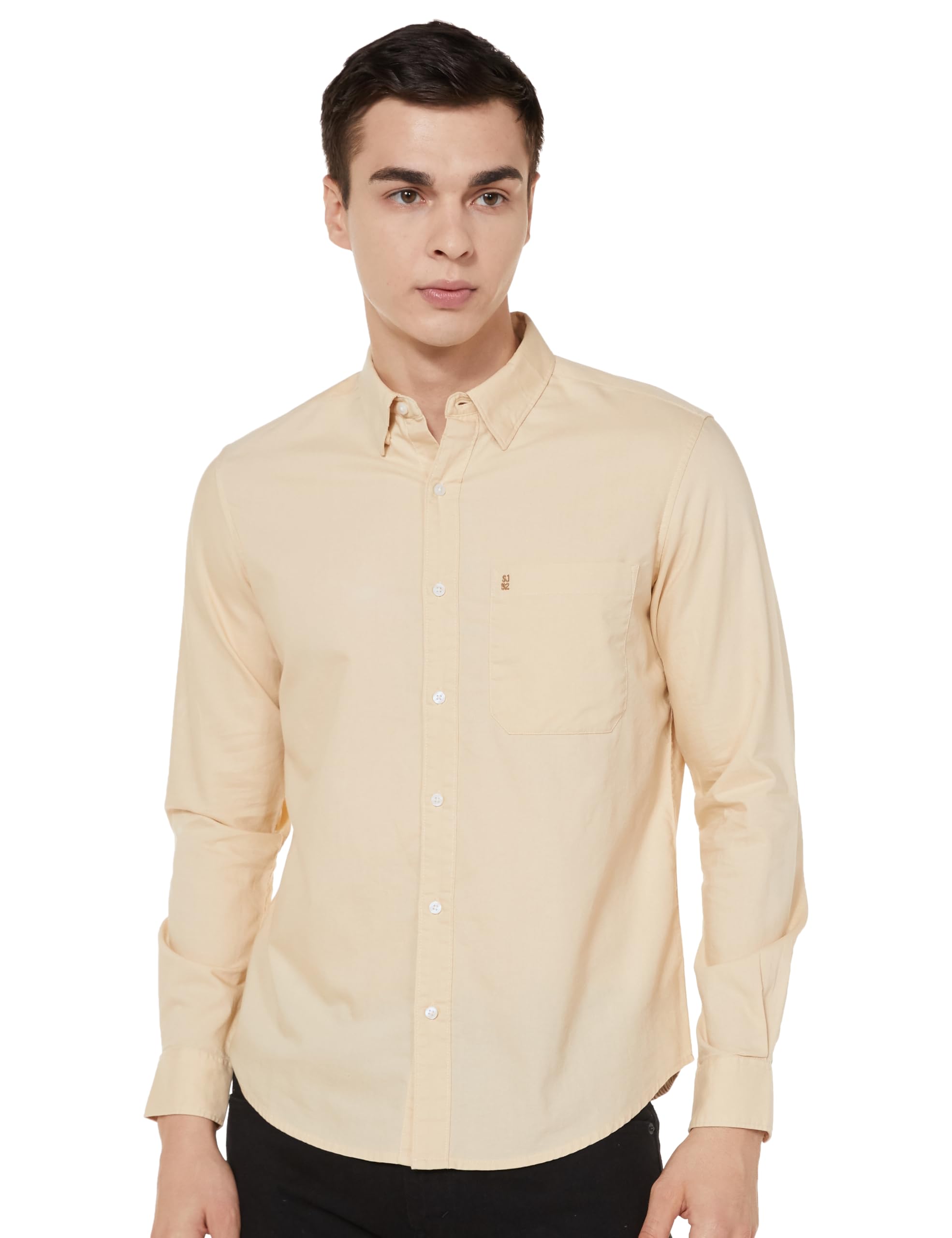 spykar Men's Regular Fit Full Sleeve Cotton Solid Casual Shirts-picture-31