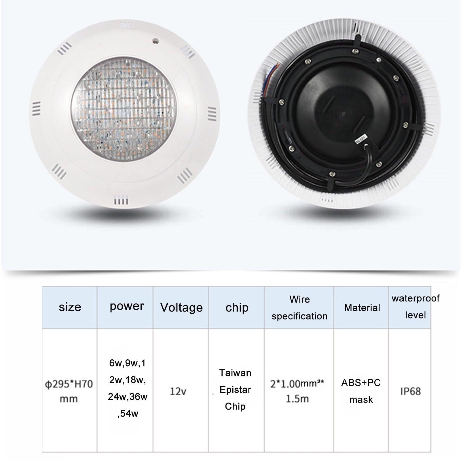 Luce for Piscina a LED RGB 54w IP68 Impermeabile a Bassa Tensione 12V Illuminazione for Paesaggio subacqueo Colorata con Controllo