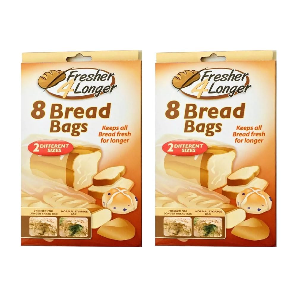 Bread Bags Keeps Bread Fresher for Longer | Bread Storage Bags in 2 Different Sizes | Ideal for Home & Kitchen -Pack of 16