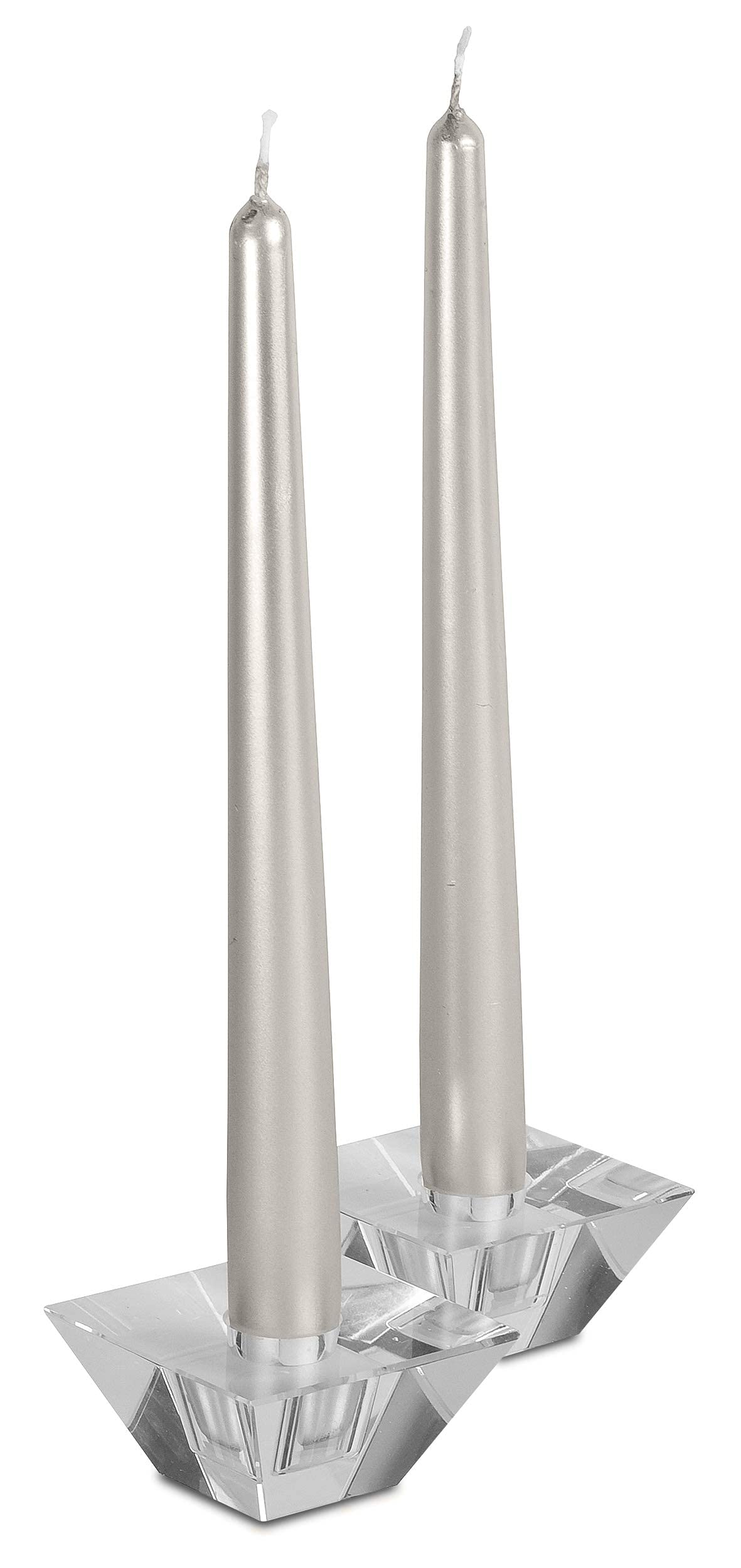 Hyoola Stożkowe Świece Dekoracyjne – Świece Stożkowe – Świeczka Bezzapachowa – Świece Niekapiące – Eleganckie Świece Ozdobne 25 cm, Metaliczny tytan - 12 Sztuk - Czas Spalania 8 Godzin