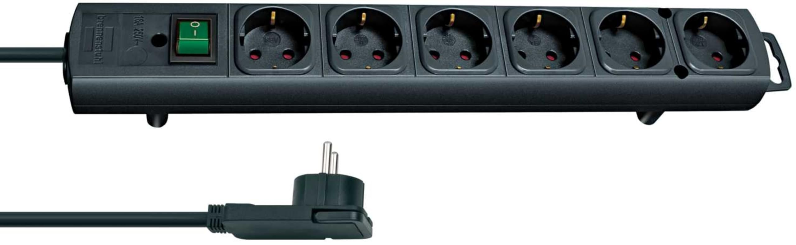 10-Fach Sparset - Brennenstuhl Comfort-Line Plus, Steckdosenleiste 6-Fach (mit Flachstecker, Schalter, 2m Kabel und extra breite Abstände der Steckdosen) Farbe: schwarz
