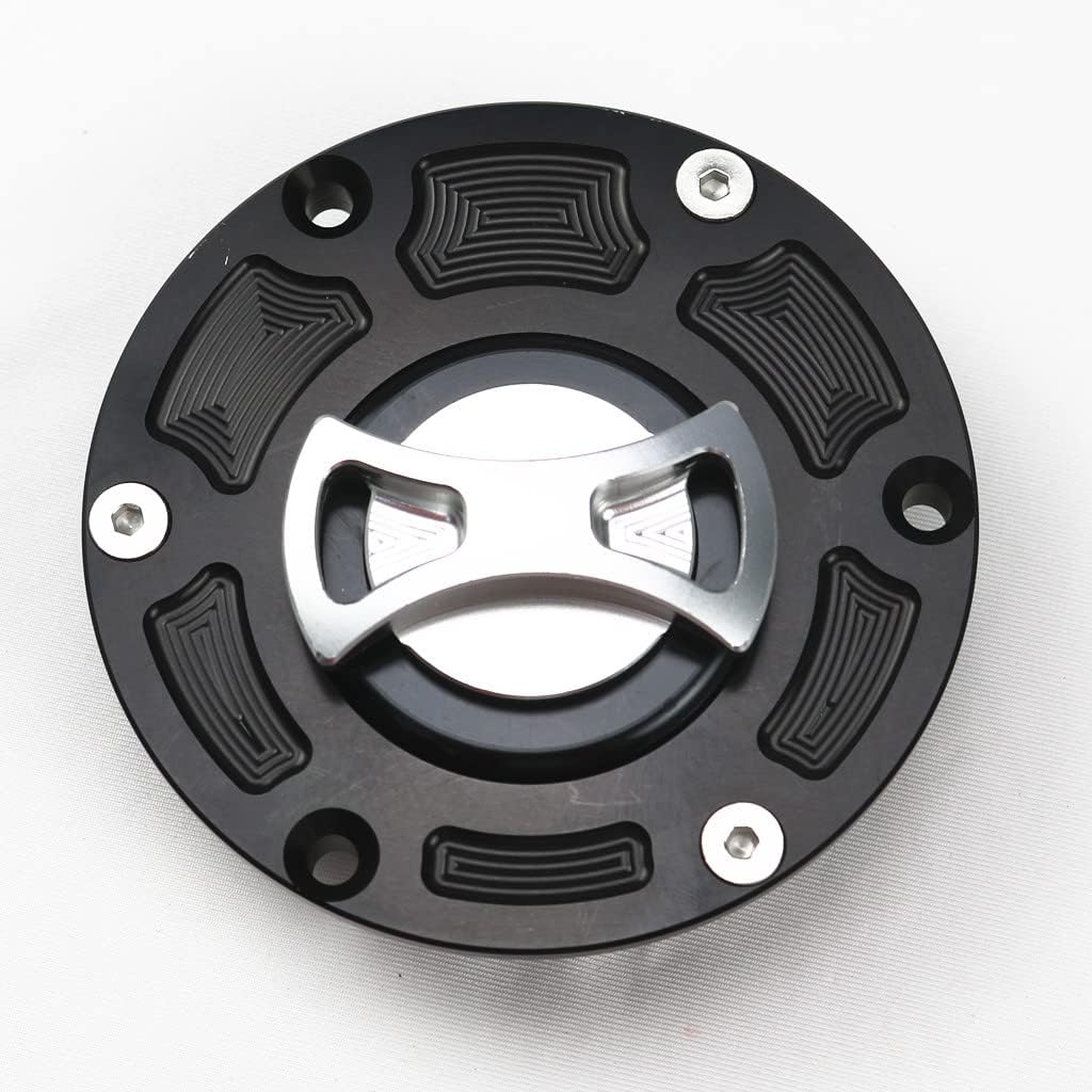 Street Running Bike CNC Gas Oil Fuel Tank Cap Cover For Kawasaki Ninja 250 300 EX250 EX300 Z250 Z300 (Red)