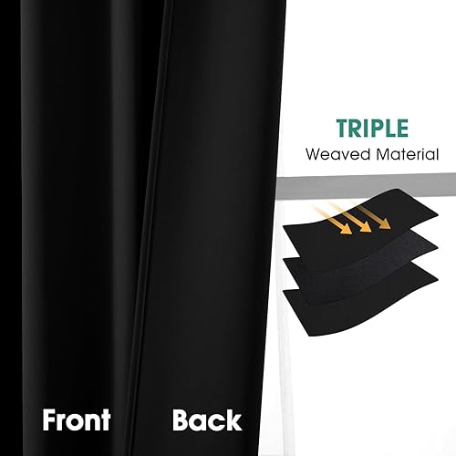 Miniatura 5 de HOMEIDEAS - Cortinas opacas, juego de 2 paneles de oscurecimiento de habitación y dormitorio, cortinas térmicas de bloqueo de luz con ojales, para