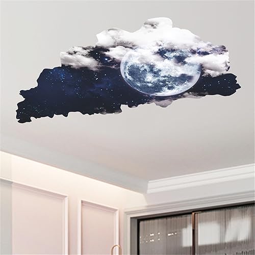 Miniatura 3 de Adhesivo de pared de cielo estrellado de universo 3D, decoración de techo cósmico azul, decoración creativa de pared de cielo estrellado para