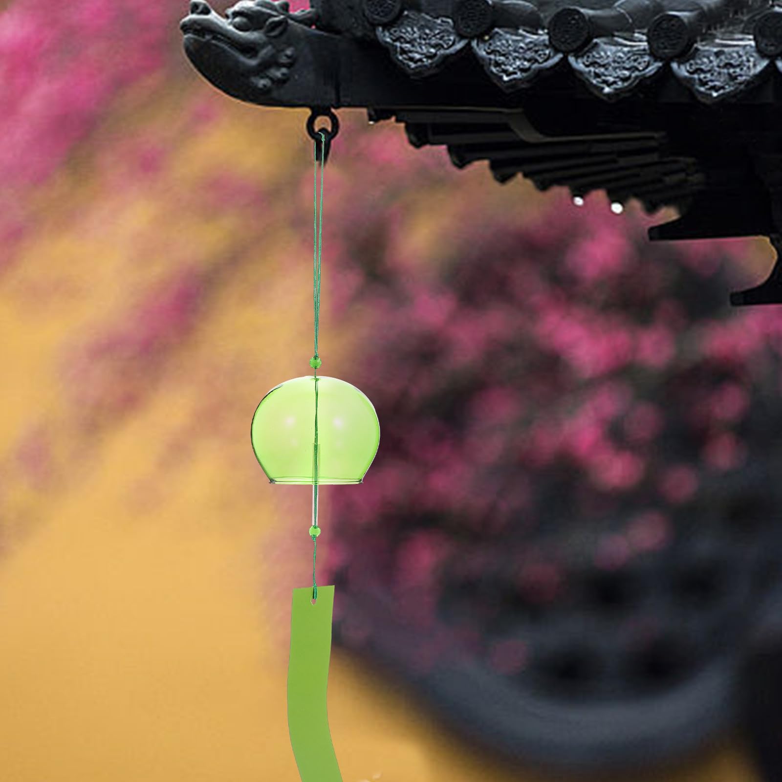 Artibetter 6 Pezzi Campanelli Eolici da Esterno in Vetro Trasparente Suono Rilassante, Design Creativo e Semplice, Decorazione per Balcone e Giardino