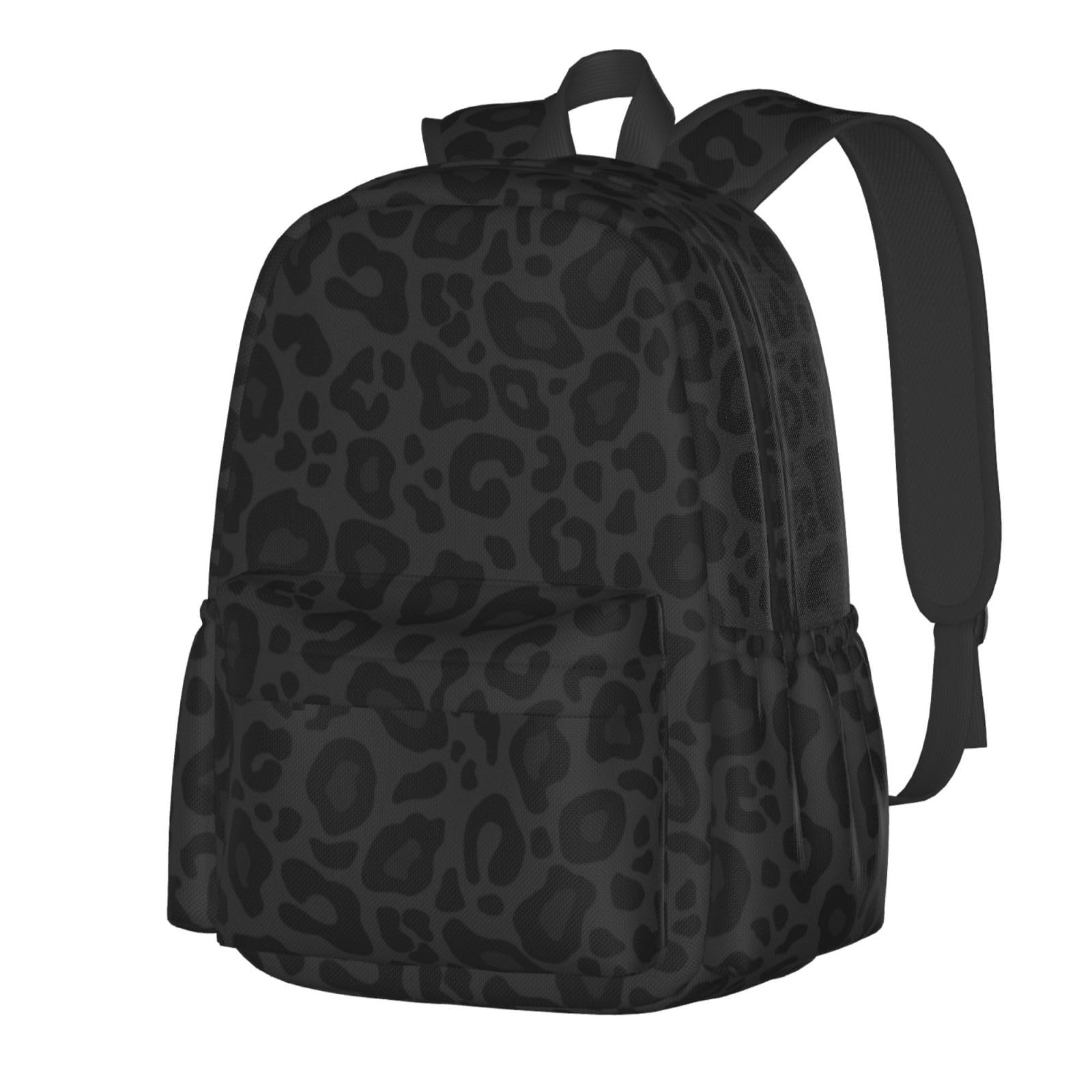 Jbofyee Leopard Black Texture Laptop Backpack For Men Women, Lightweight Daypack Bookbag For Daily Commutes Business Travel Hiking