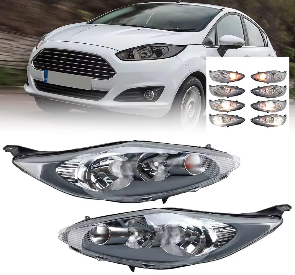 Luces De Circulación Diurna Coche Para Ford Para Fiesta VI MK7 2008-2012 Linterna Para Cabeza H1, Bombilla Halógena H7 Parachoques Delantero(Left side)