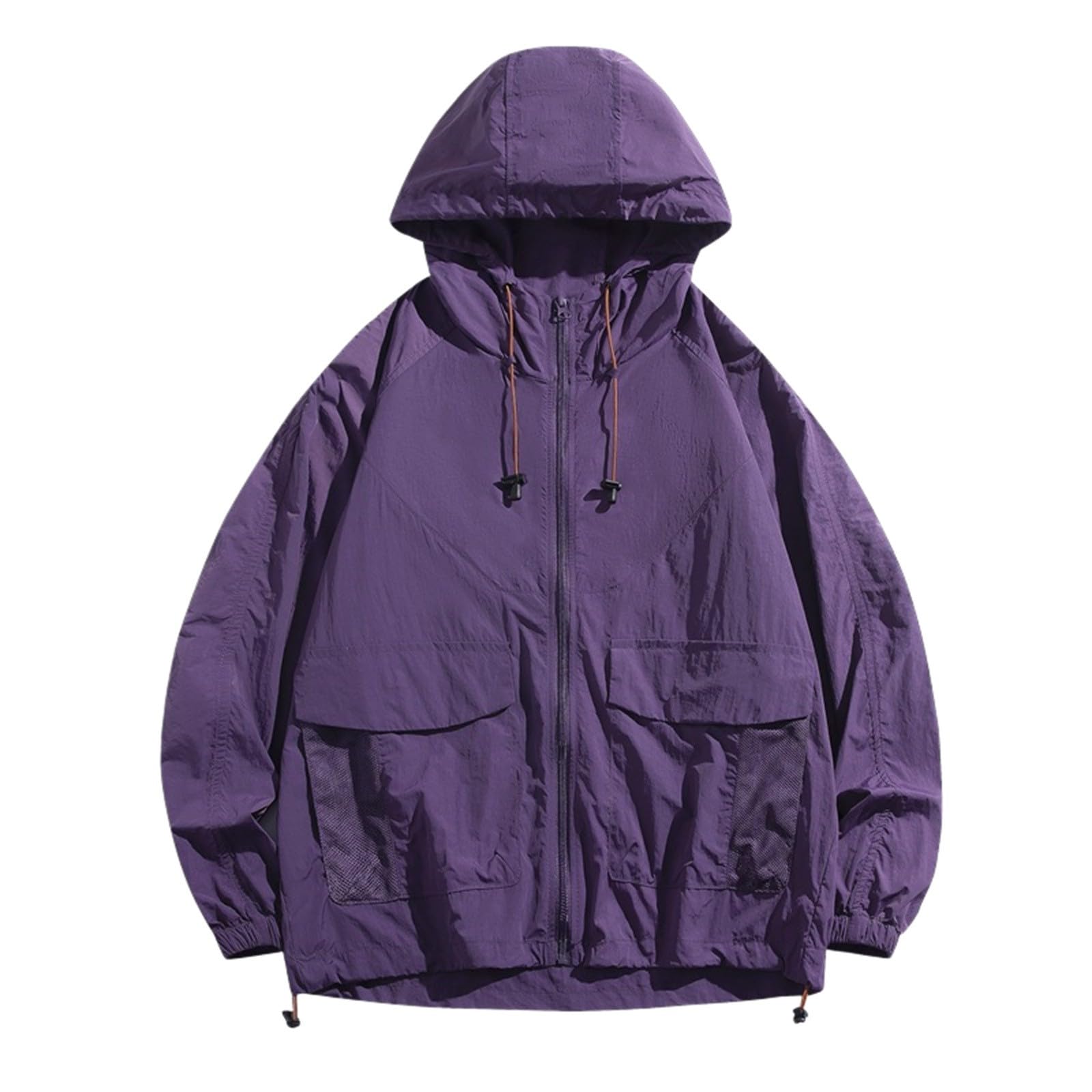 Chubasquero ligero para mujer, resistente al agua, transpirable, chaqueta de entretiempo con capucha, chubasquero plegable, chaqueta deportiva con capucha, chaqueta de trekking, chaqueta de senderismo