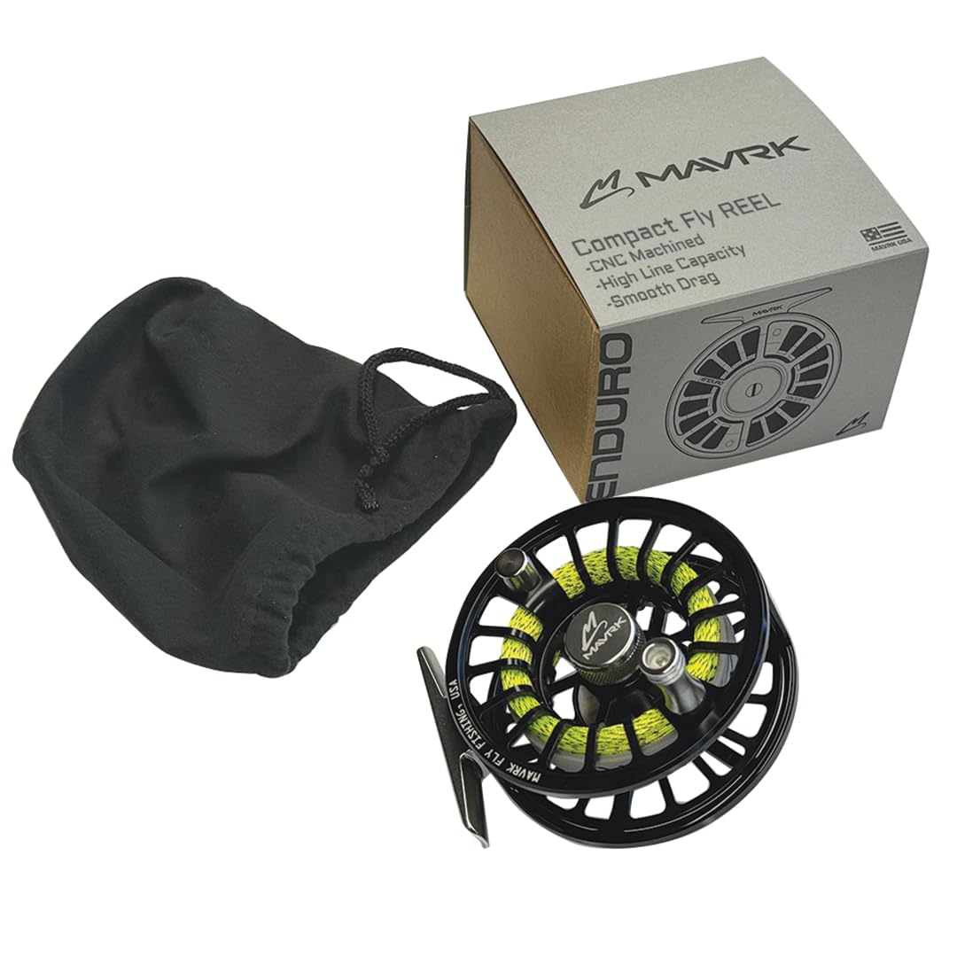 Mavrk USA Fly Fishing Reel | Large Arbor Closed Cage & Micro Reels | Euro Nymph & Floating Line | Ultra Lightweight, High Capacity, CNC Machined, Smooth Drag System