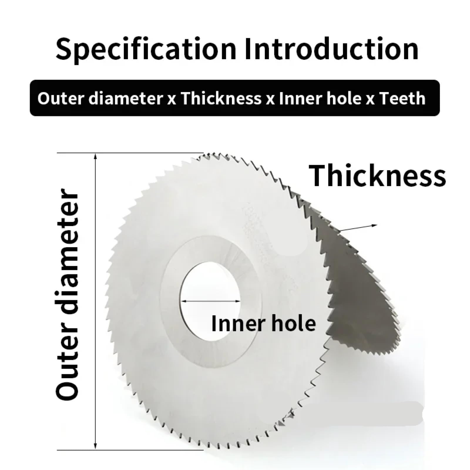 Brzeszczot do cięcia metalu 1 szt. Frez HSS 125 mm grubość 0,8 mm-4, otwór wewnętrzny 27 frez do rowkowania(D150XD32-2.0MM)