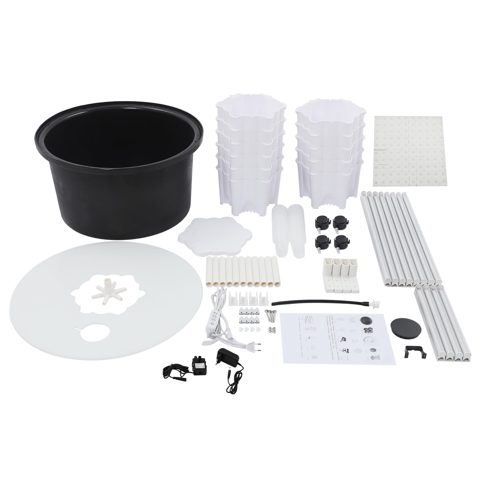 Tour hydroponique à 10 étages avec lumière LED et roues, système hydroponique de 60 plantes, kit de culture de jardin intérieur pour légumes, herbes, jardinage vertical économe en eau