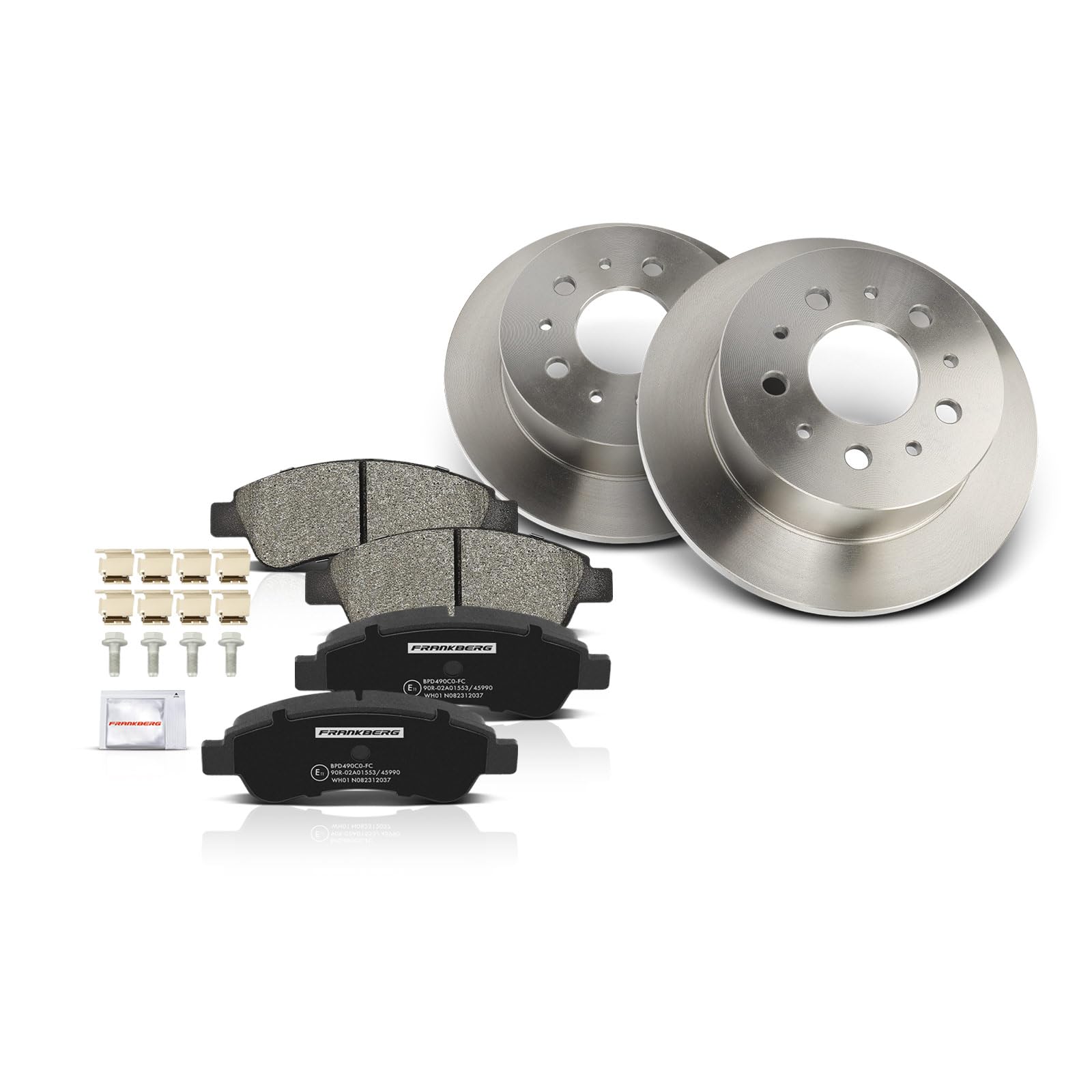 Frankberg Set freni incl. 2x Dischi Freno + 4x Pastiglie dei Freni Posteriore Compatibile con Ducato Furgone 250 Ducato Bus 250 Boxer Bus Jumper Bus Replace# 4249A1, 77364016