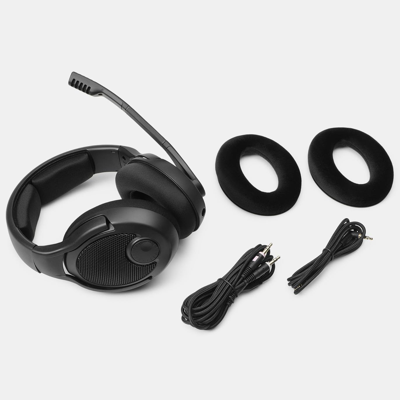 DROP PC38X Gaming Headset - Open-Back Over-Ear Design mit Noise Cancelling Mic, Velours Ohrpolster - Kompatibel mit PC, PS5, PS4, Xbox, Switch, Mobile - Schwarz