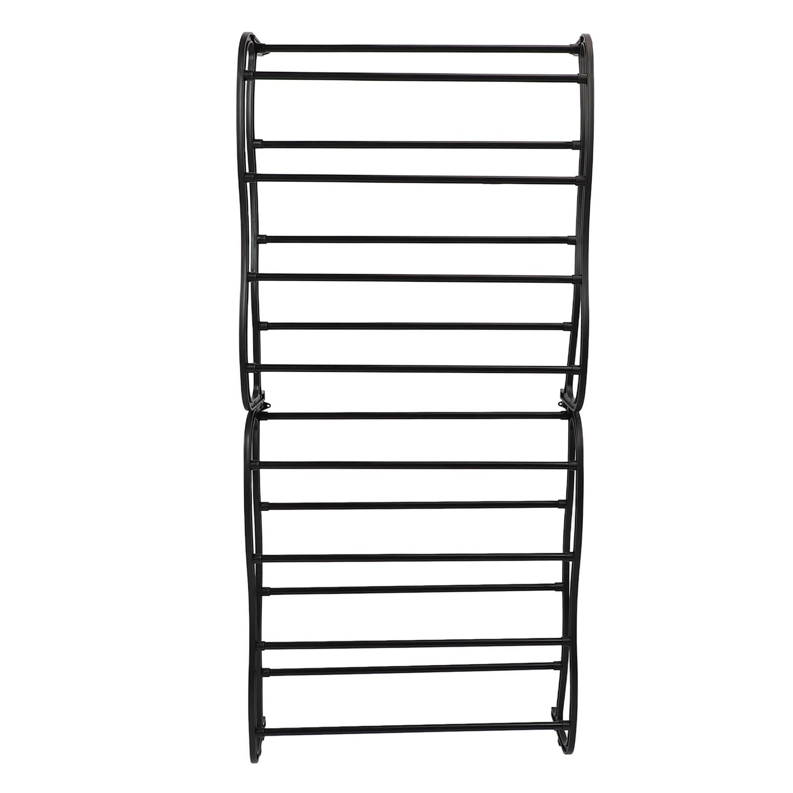 Zapatero de 12 niveles para colgar en la pared, organizador multifuncional para zapatos, color negro