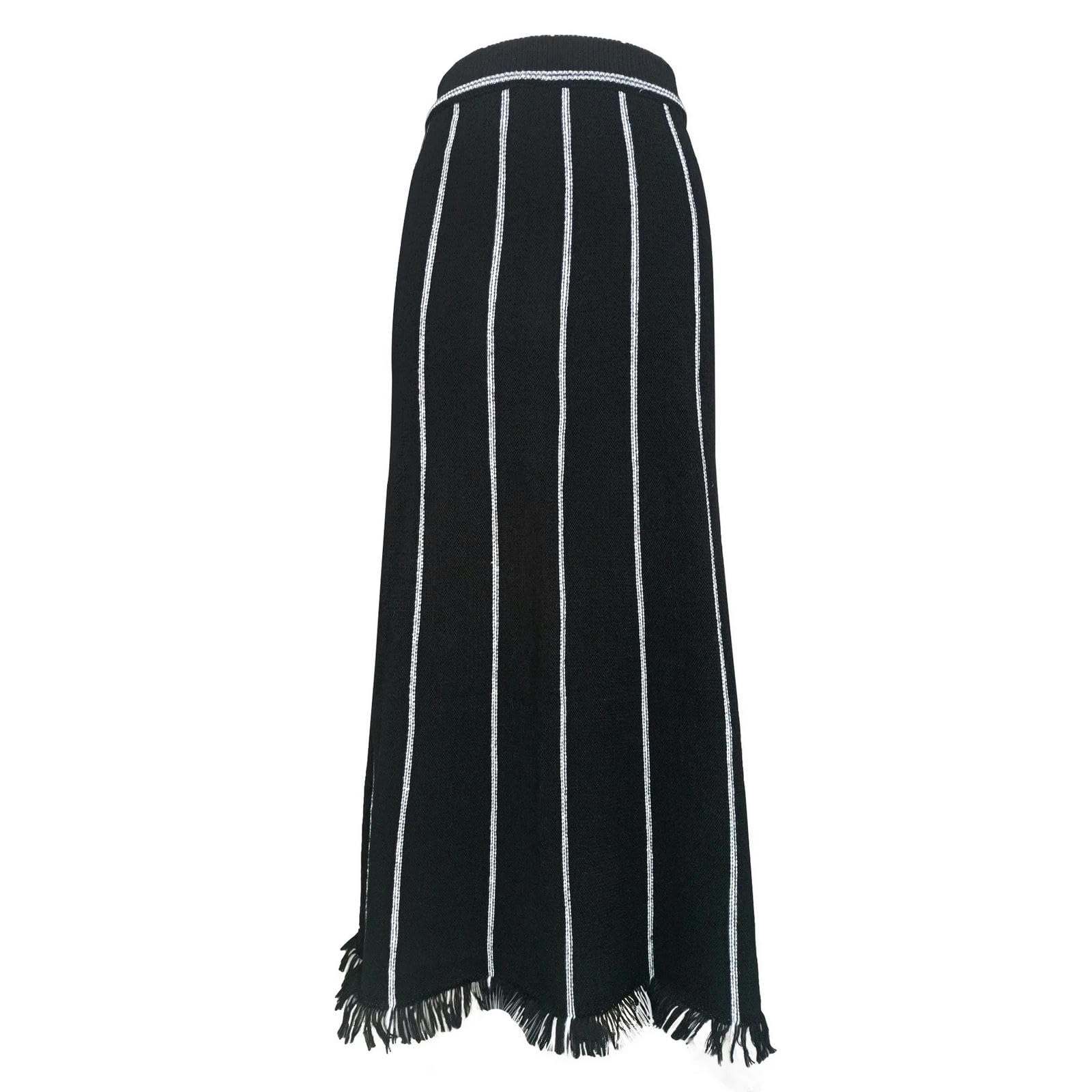 Damen Rock Elegante Quaste Strickrock Frauen Winter Herbst Hohe Taille Röcke Damen Streetwear Lange Röcke Outfits