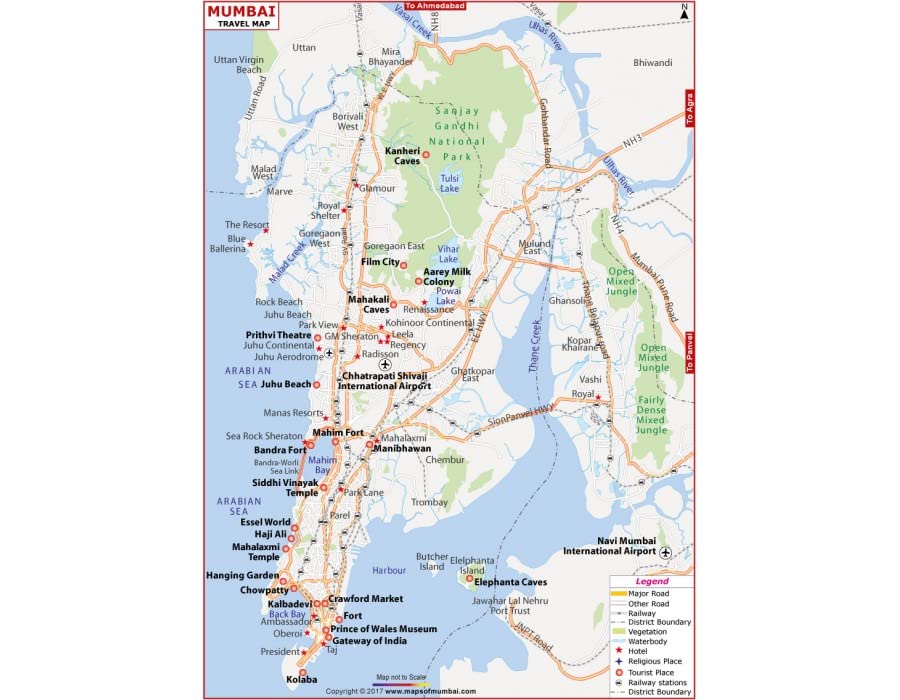 Mumbai Travel Map, Maharashtra (36 width)-image-22
