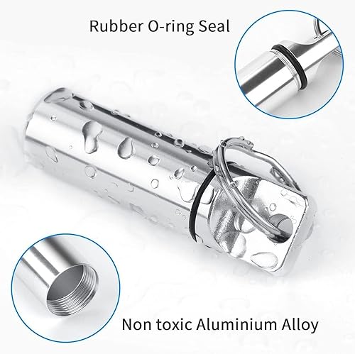 Miniatura 9 de Paquete de 2 llaveros pequeños de bolsillo para pastilleros, estuche portátil para pastilleros, mini contenedor organizador de píldoras de aleación