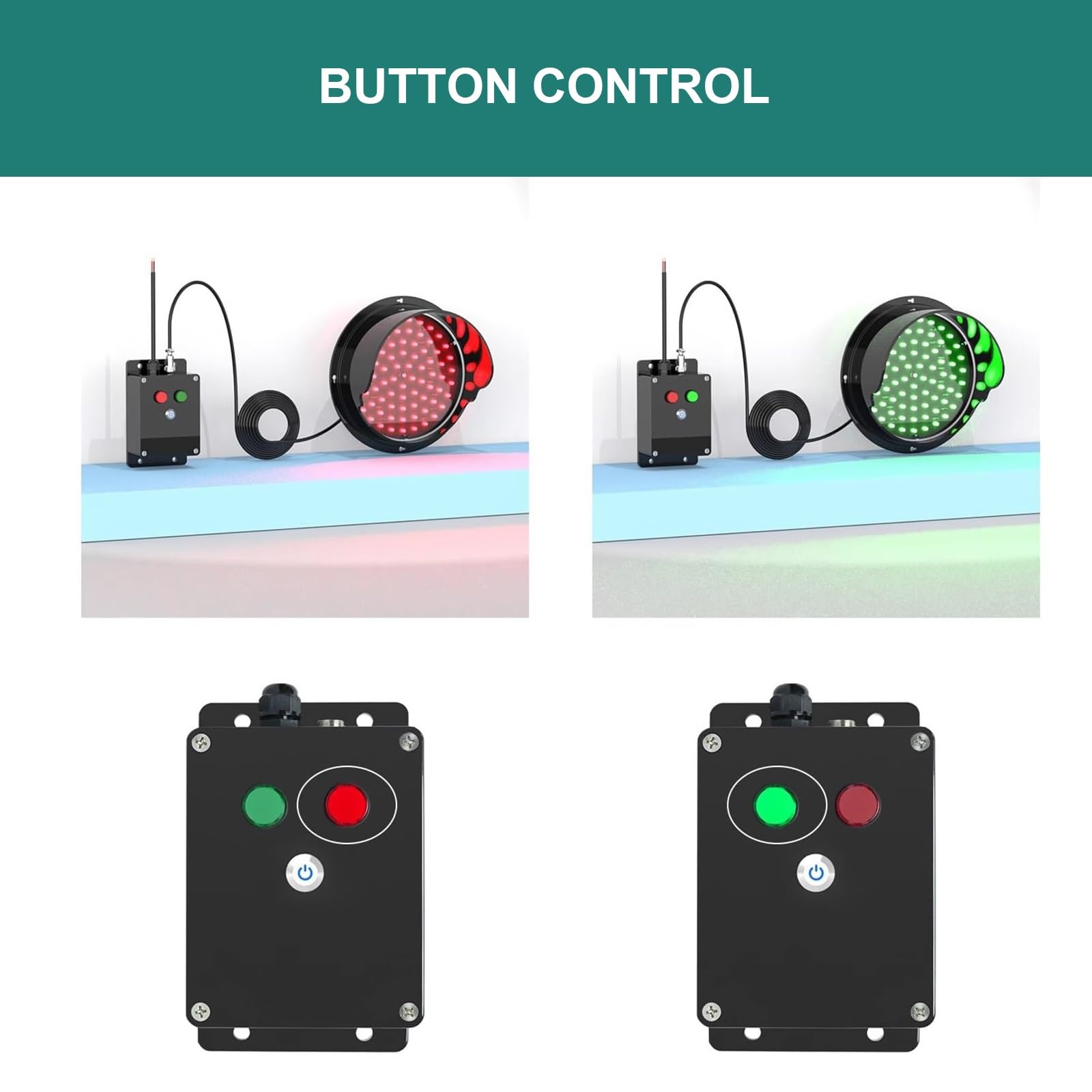 Semaforo Rosso/Verde, AC110-240V, Lampada da Parete for semaforo, Plug And Play, Adatta for incroci, fabbriche, scuole, caselli autostradali(200mm/8in)