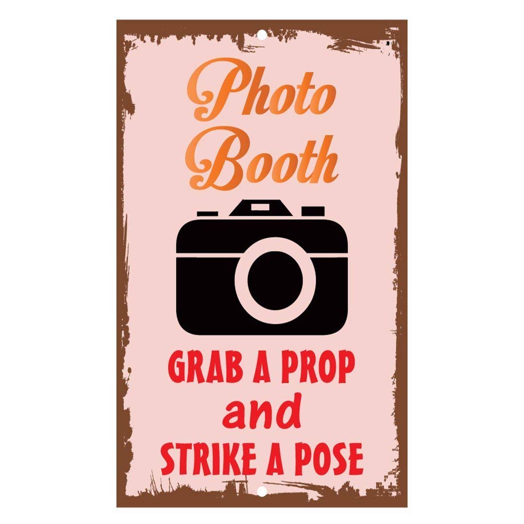 Biopracess Metalpostera27796 Metal Tin Sign 8X12 Inches Photo Booth Grab A Prop And Strike A Pose Novelty Funny Metal Sign