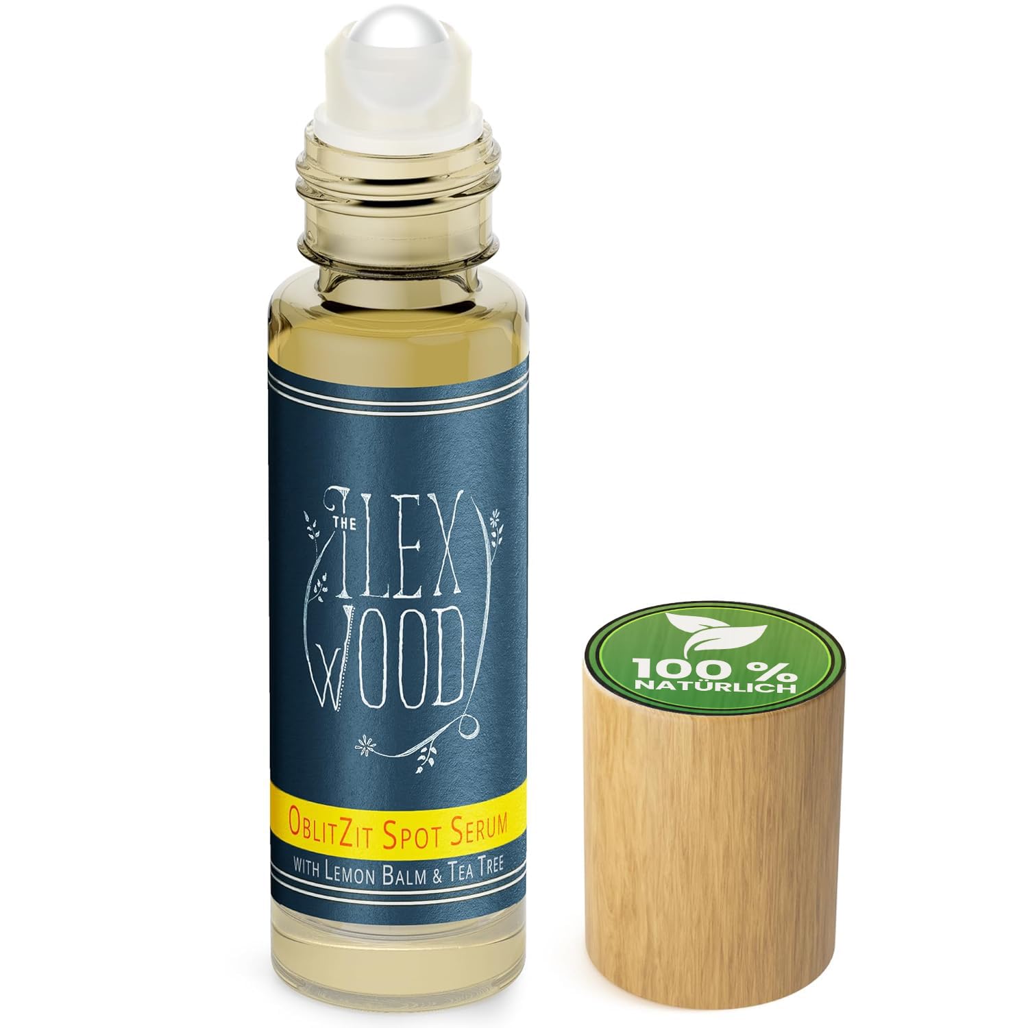 The Ilex Wood – Oblitzit topisches Pickel-Serum – ein rein natürliches, veganes Serum zur Linderung von Pickeln und Akne mit Teebaumöl, Zitronenmelisse und Hanfsamenöl – 10 ml