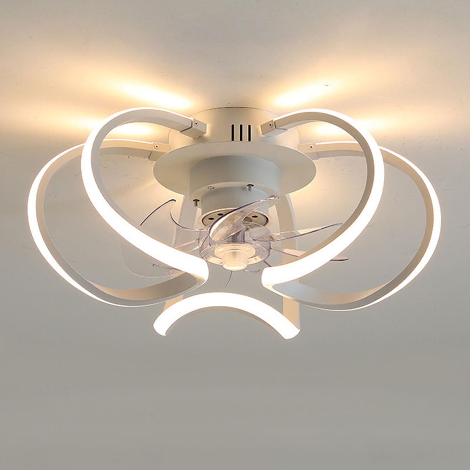Ventilateur de plafond éclairage LED moderne 3 vitesses avec télécommande