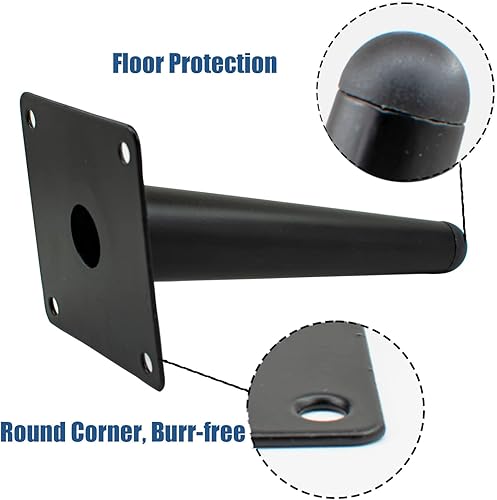 Miniatura 3 de boyiksh Patas de muebles de 4 pulgadas, juego de 4, patas de repuesto de metal estilo mediados de siglo para sillas, sofás, armarios, mesas y