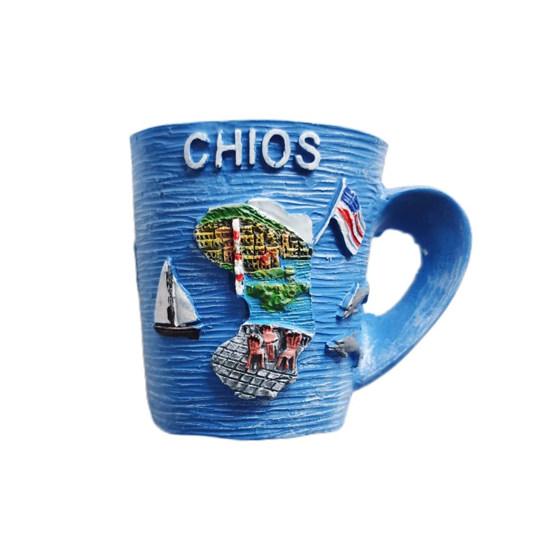 Chios Greece 3D Mug Fridge Magnet Souvenir Gift,Resin Handmade Chios Refrigerator Magnet Home & Kitchen Decoration Collection