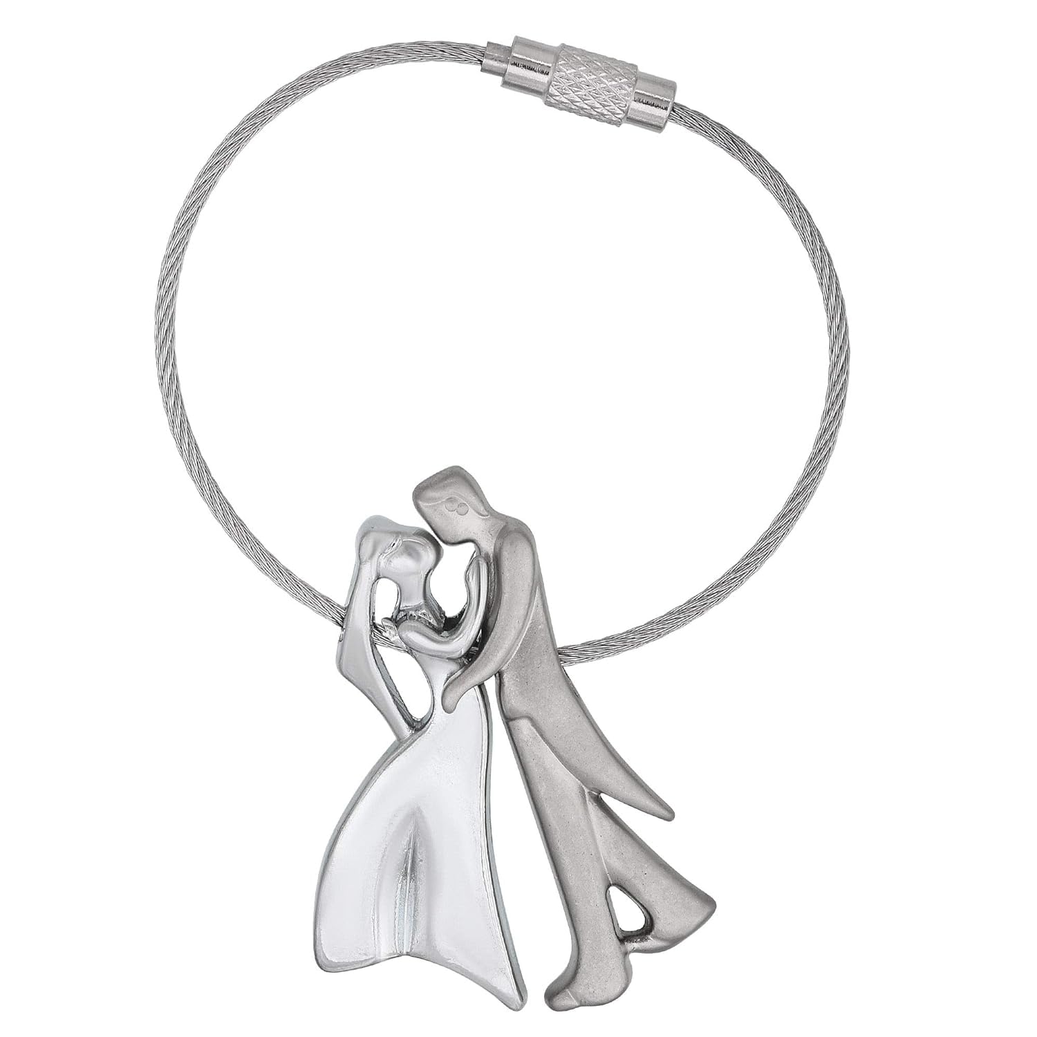 Stainless Steel Dancing Couple Keychain Fashion-image-5