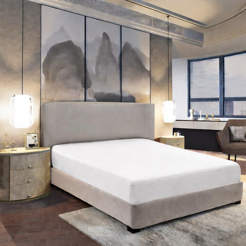 Indus Textiles 2 x Emperor Fitted Sheet 100% Egyptian Cotton 800 Thread Count Extra Deep Pocket 40cm Hotel Quality Sateen Weave Long Staple Emperor fitted sheet (200 x 200cm) โ image 1