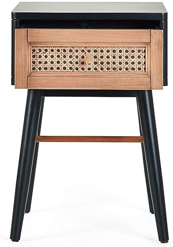Miniatura 7 de COZAYH Set of 2 Fully-Assembled Modern Farmhouse Clean-Lined Nightstand, End Table with 1 Drawer, Black (X03008-2P)