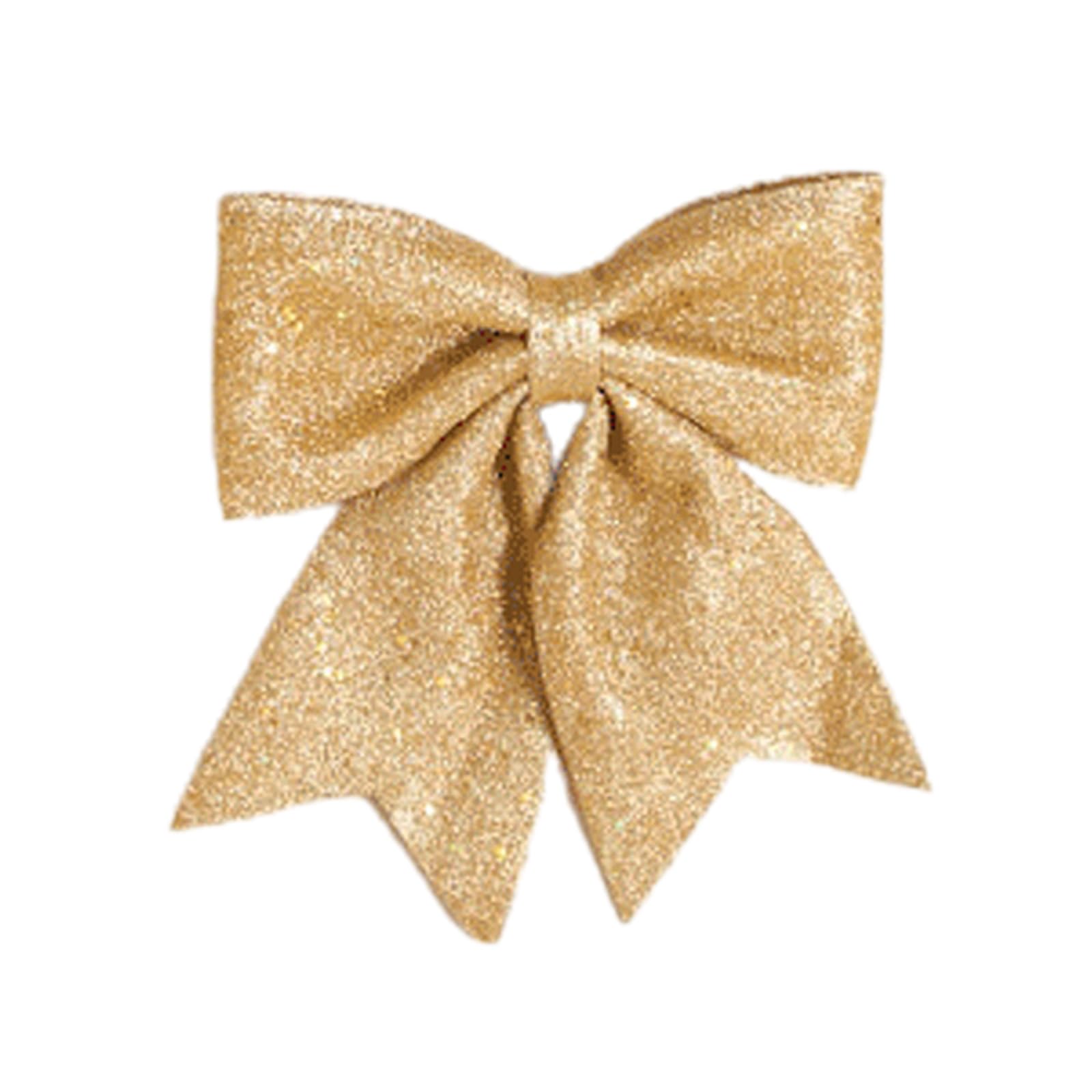 Carotoe Gold Glitter Butterfly Bow Christmas Decor Perfect Christmas Tree Wreath Ornaments Festive Pendant Festival Atmosphere Glitter Bow Decor Korean Fashion Tree Wreath Decorative Accessories