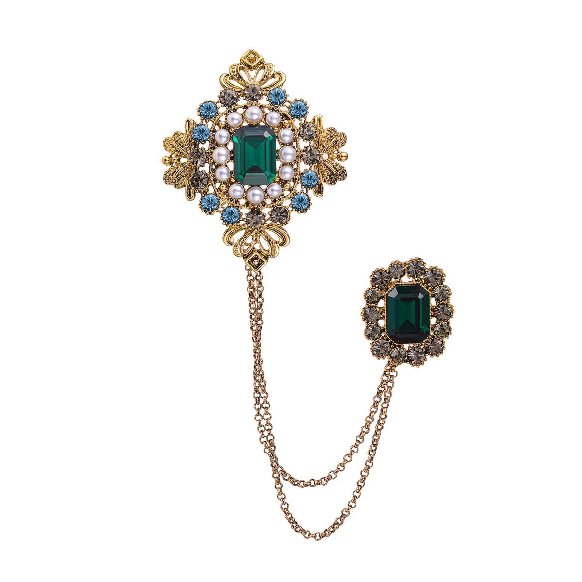 See full amazon price history chart for Venzina® Double Chain Brooch for Men Women Vintage Metal Green Stone Sherwani Brooch Pins, Pearl Crystal Hanging Chain Saree Brooch for Coat Robe Gown Shawl Brooch Lapel Pin Venzina® Double Chain Brooch for Men Women Vintage Metal Green Stone Sherwani Brooch Pins, Pearl Crystal Hanging Chain Saree Brooch for Coat Robe Gown Shawl Brooch Lapel Pin (B0CNLXBZJH) Amazon Price History, Amazon Price Tracker
