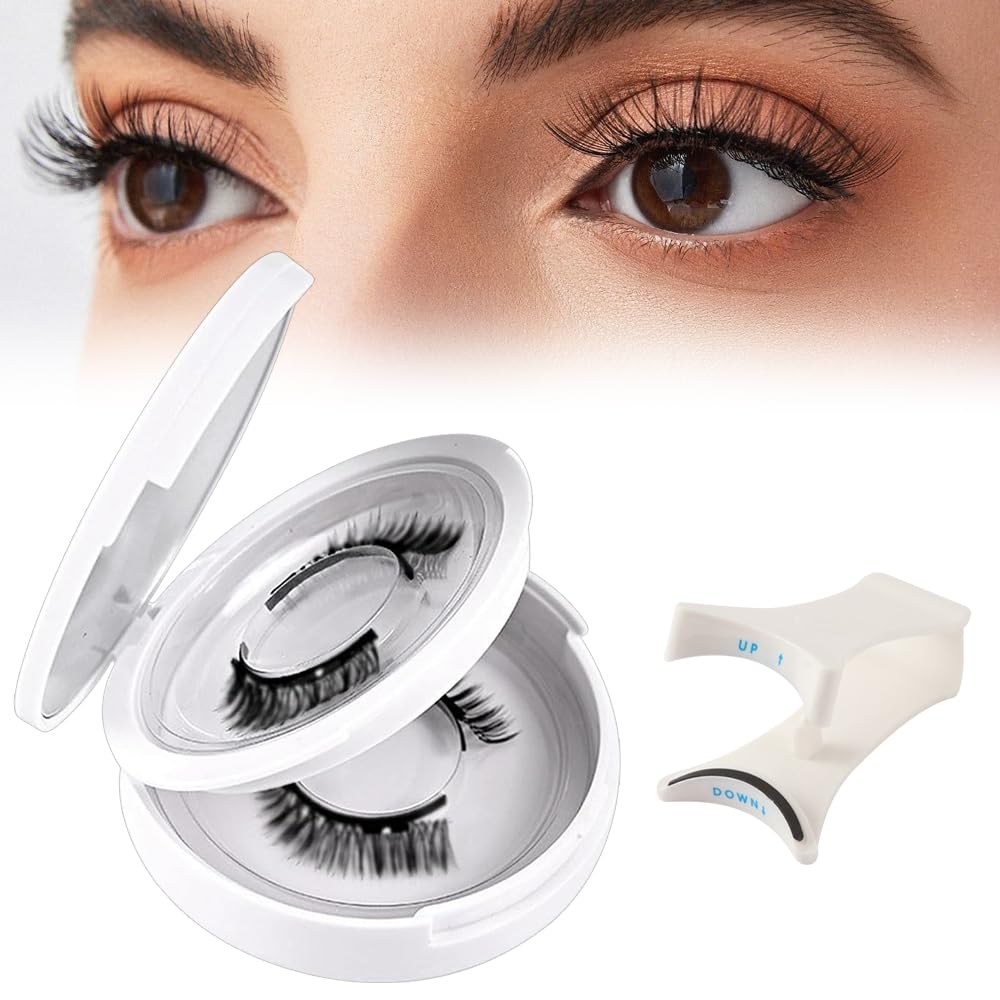 Dhqkqg 2 Pares Pestañas Postizas Magneticas Kit, Pestañas Magnéticas Wasado Sin Pegamento, 3D Effect Reutilizables Wasado Magnetic Eyelashes, Magnetic Eyelashes con Applicator, Aspecto Natural