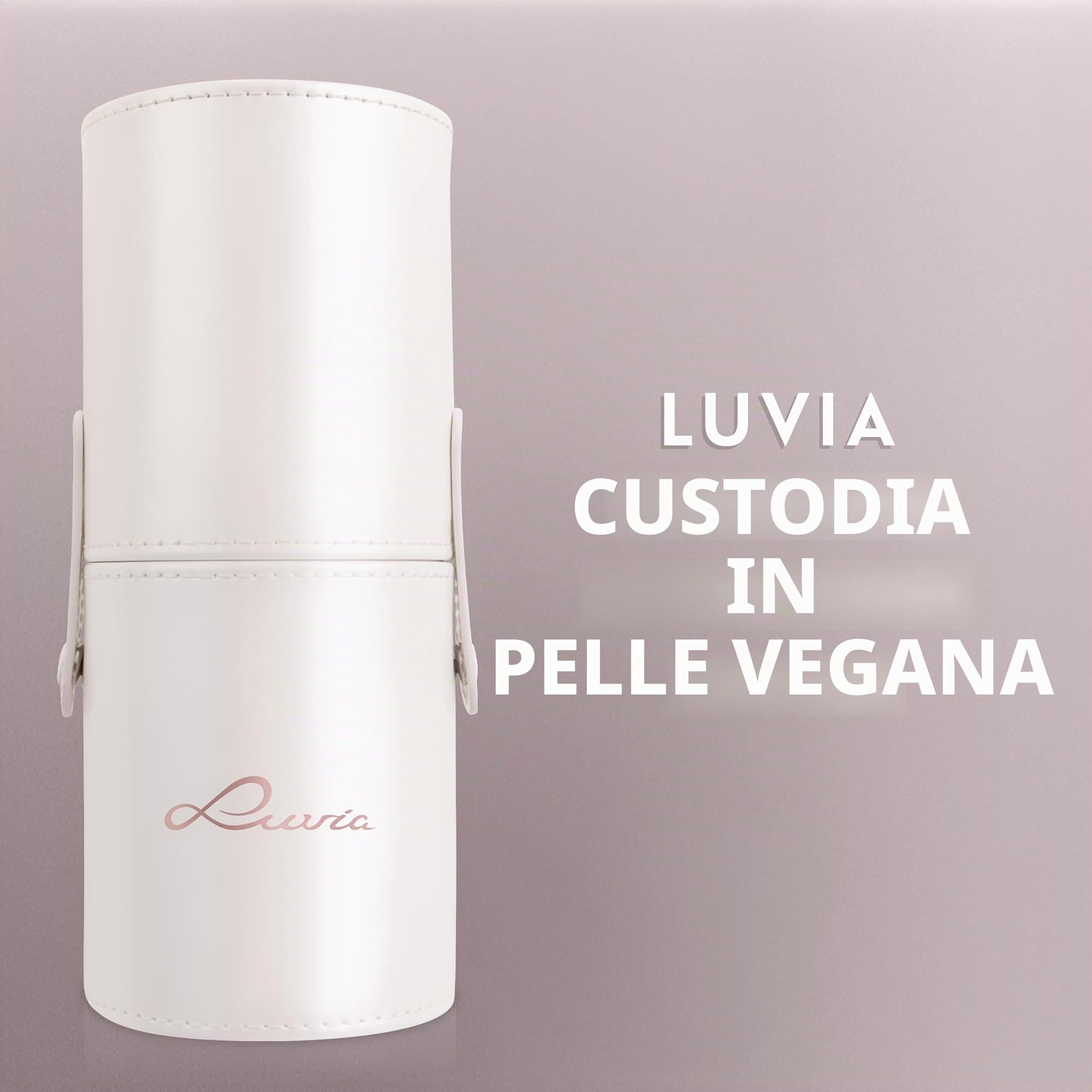 Set di pennelli Make-Up di Luvia, pennelli per il trucco con porta pennelli e sacchetto di raso per pennelli cosmetici, set di pennelli di bellezza Prime Vegan