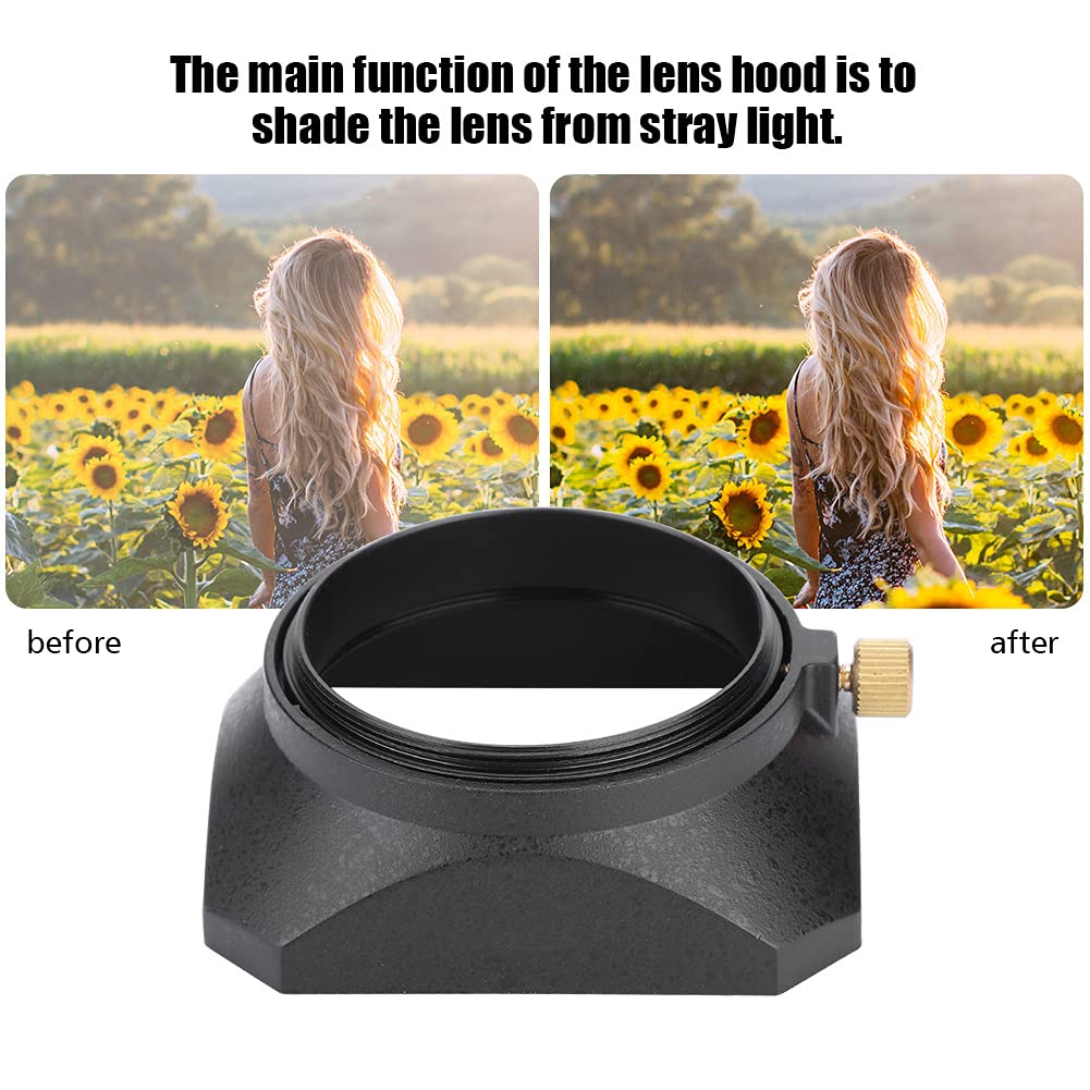 Rectangular Lens Hood, High Impact Plastic DV Camcorder Digital Video Camera Shade with Screw Mount for 49mm Lens Filter or Barrel Thread