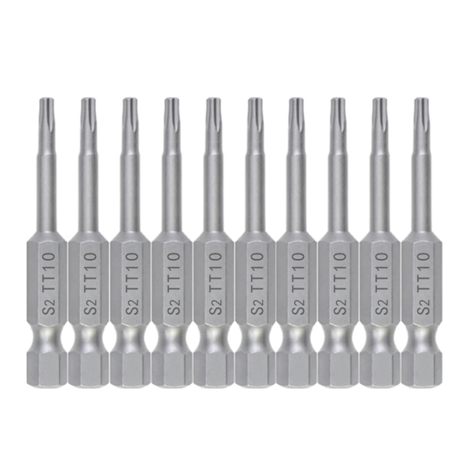 Buxuaaaa 10Pcs 50L Tt10 10Pcs 50Mm Blossom Head Screwdriver Bit Set 1 / 4Inch Hexagonal Security Screwdriver Drill Bit Tool Automotive Maintenance Tool