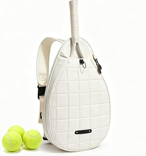 Single Shoulder Tennis Sling Crossbody Backpack, Water-Resistant Bag for Men & Women, Fits Tennis, Pickleball and Badminton Rackets