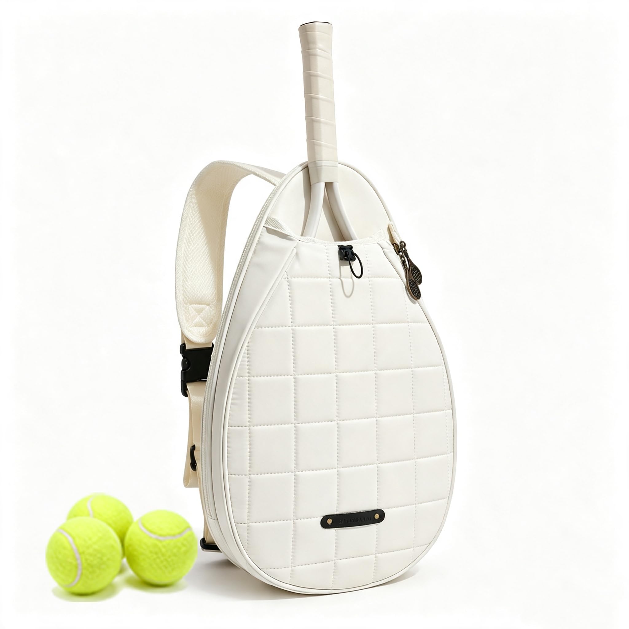 Single Shoulder Tennis Sling Crossbody Backpack, Water-Resistant Bag for Men & Women, Fits Tennis, Pickleball and Badminton Rackets