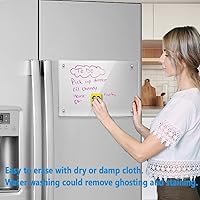 Vista 3 de Acrylic Note Board Refrigerator Dry Erase Board Magnetic Clear 15”x11 Includes 4 Dry Erase Markers