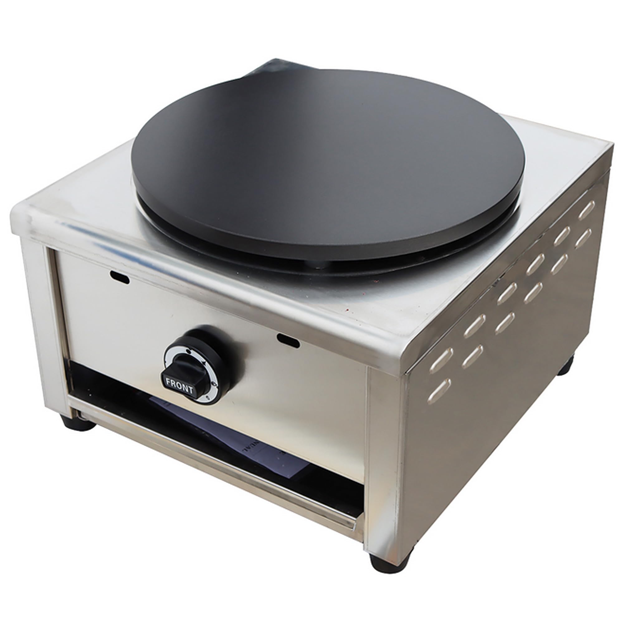 HQHAOTWU Commercial Single Crepe Maker Pancake Machine LP Gas Crepes Making Machine Single Head Pancake Maker 40cm Tray Diameter Non-stick Pan Griddle Machine 2800PA With Gas Pipe