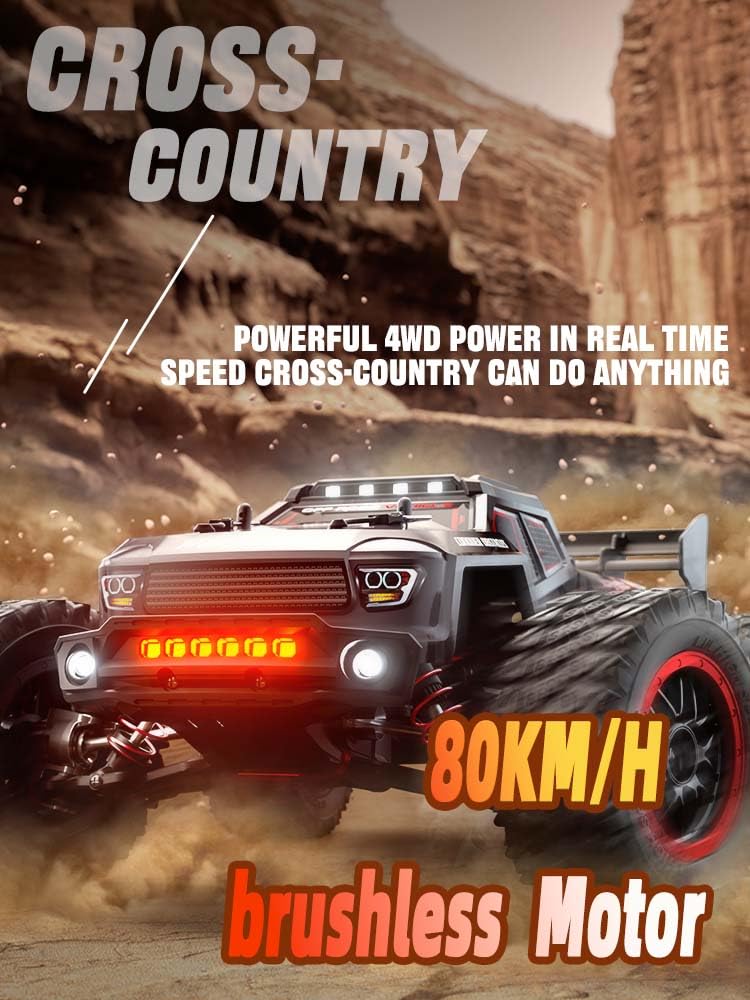 80 KM/H Brushless RC Auto per adulti, 1/16 2.4 Ghz, impermeabile per auto telecomandata, crawler, 4 WD Offroad Truggy, SG316MAX, 3 batterie