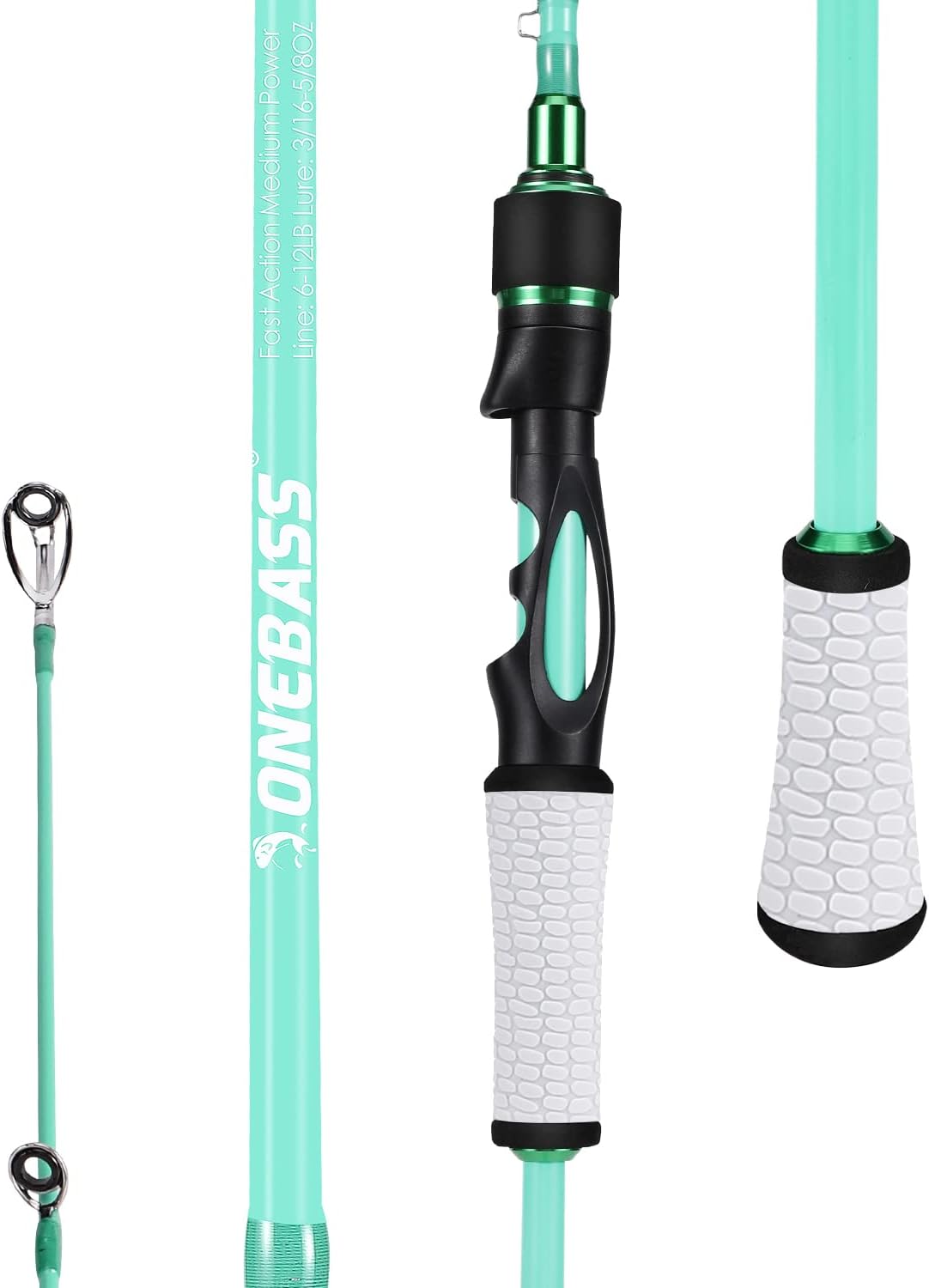 One BassFishing Rod, Spinning & Casting Fishing Pole with 30 Ton Carbon Fiber
