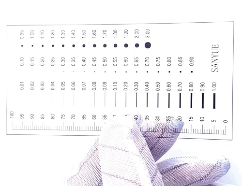 Miniatura 4 de Tabla de estimación de tamaño SEC de alta precisión de 1 micrón, tamaño de transparencia, diámetro de defecto, medida de área, 1510 unidades (10, 2)