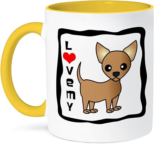 Miniatura 9 de 3dRose 3dRose I Love My Chihuahua Tantaza de dos tonos de negro 11oz taza _ 12071_ 4 color blanco y negro