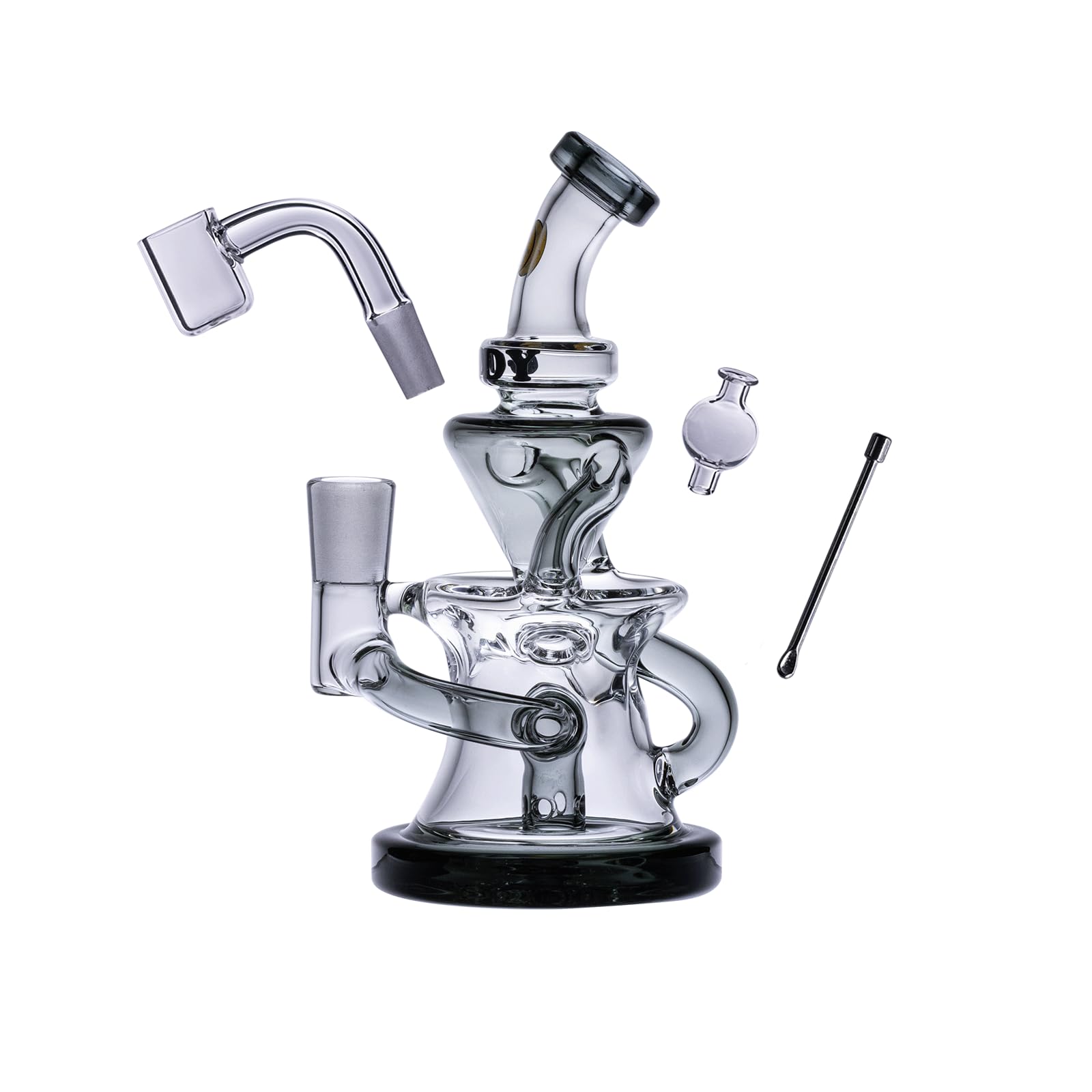 Goody Glass Miss Swiss Mini Dab Rig 4Piece Kit Bong - Smoke