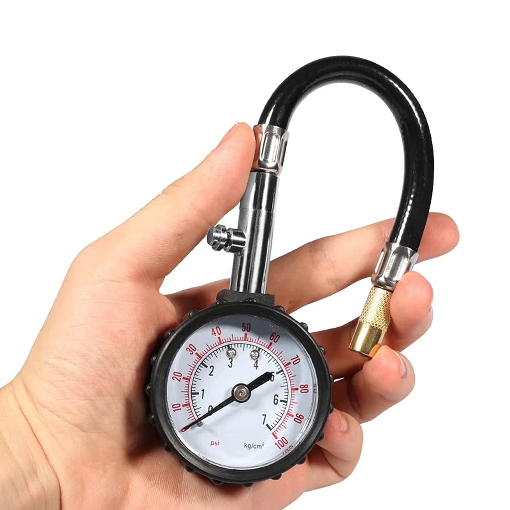 Ciśnienie w oponach 0-100PSI Miernik z długimi rurami Precyzyjny tester powietrza w oponach do samochodowego systemu monitorowania motocykli