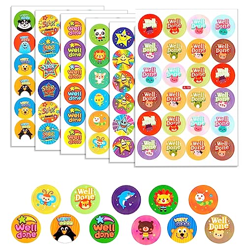 ASTARON 1440 Pcs Reward Stickers for Kids Motivational Praise Teachers Stickers for Students Star Stickers for Reward Chart Kids Reward Stickers Parents Reward Stickers for Children (60 Sheet)